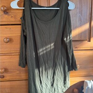 Papermoon Dark Olive Long Sleeve Top